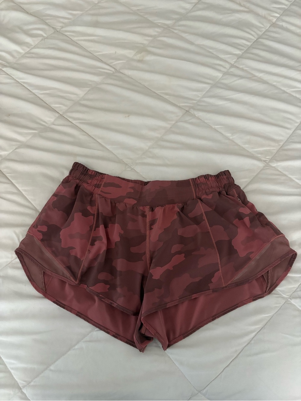 lululemon athletica Maroon Camo Running Shorts